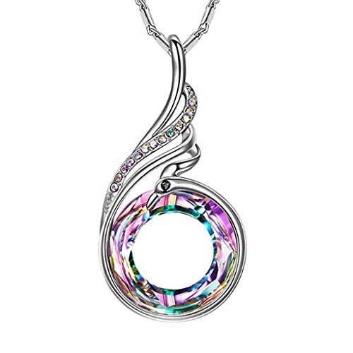 QTDS Collar para Mujer con Cristales Nirvana of Phoenix de Swarovski, con Elegante joyero, Que simboliza la Suerte y la renovación. (Color : A)