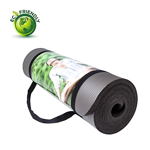 QUBABOBO Colchonetas de Yoga 15mm Gruesa Antideslizante Esterilla para Ejercicio Pilates Fitness Workout y Gimnasia con bolsa de transporte y correa