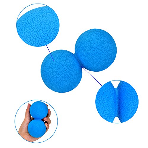 Queta Masaje Duo pelota de masaje rollo Fascia pelota automasaje para Fascia Entrenamiento Dolor Tratamiento Trigger punto Terapia de cuello, espalda, brazos y Wade etc.