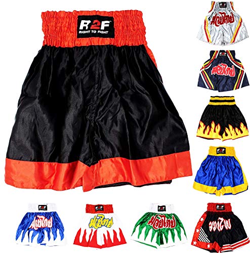 R2F Sports Boxeo Bañador Artes Marciales Muay Thai MMA Bottoms Kickboxing Lucha Formación Pantalones Cortos