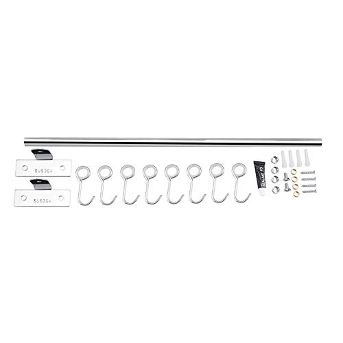 Rack de almacenamiento de pared, Rack de almacenamiento de acero inoxidable montado en la pared Organizador de gancho colgante para baño Cocina(8 ganchos)