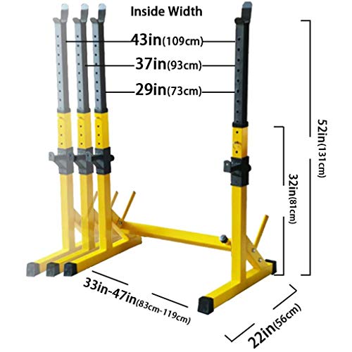 Rack De Sentadillas Ajustable Soporte De Barra De Pesas Para El Hogar Barra De Pesas Prensa De Banco Equipo De Construcción Para El Hogar Barra De Pesas 200 Kg De Carga Barbell Rack (Sin Pesas)