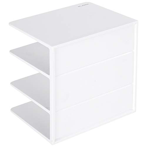 RACK&S Escritorio Clasificador De Archivos Titular Escritorio Organizador,Papel Revisteros Clasificador De Letras con 3 Vertical En Posición Vertical Compartimentos-Blanco