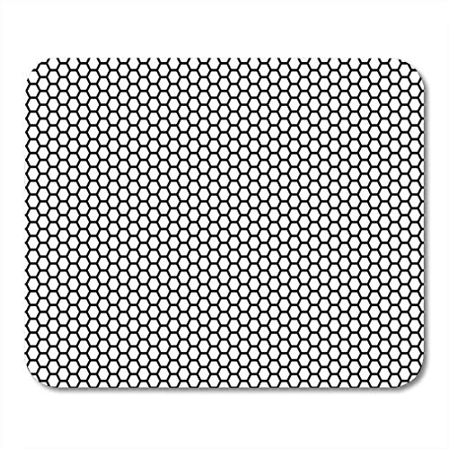 Rae Esthe Alfombrillas de ratón Black Comb Hexagon Honeycomb Simple of Bees Cells Alfombrilla de ratón geométrica para portátiles, Alfombrillas de Escritorio Material de Oficina