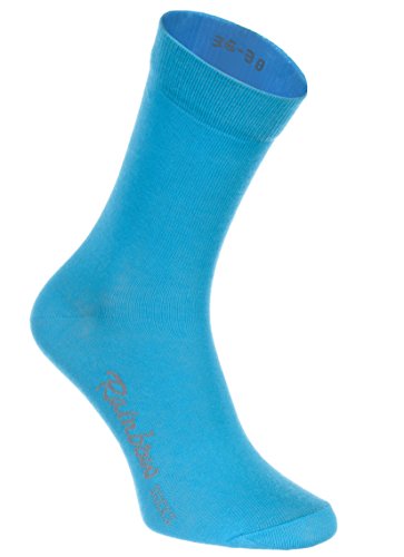 Rainbow Socks - Hombre Mujer Calcetines Colores de Algodón - 12 Pares - Negro Blanco Gris Morado Azul Marino Pantalones Vaqueros Naranja Rojo Amarillo Verde Azulado Verde Fucsia - Talla 42-43