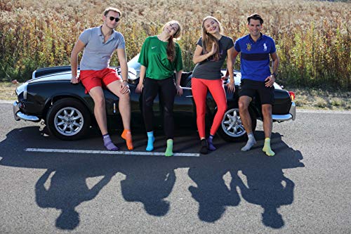 Rainbow Socks - Hombre Mujer Calcetines Deporte Colores de Algodón - 12 Pares - Negro - Talla 44-46