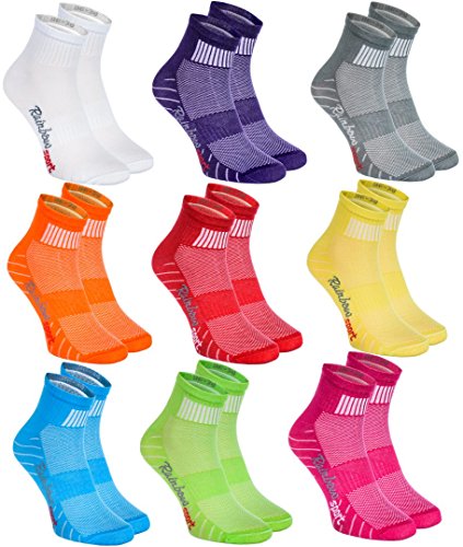Rainbow Socks - Hombre Mujer Calcetines Deporte Colores de Algodón - 9 Pares - Multicolor - Talla 44-46