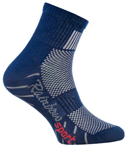 Rainbow Socks - Niño Niña Calcetines Deporte Colores Algodón - 6 Pares - Blanco Violeta Gris Azul Marino Negro Jeans - Talla 30-35