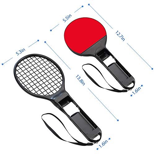 Raqueta de Tenis para Nintendo Switch, Achort Raqueta de Tenis de Mesa portátil de Ping Pong Bat, Pack de 2 Raquetas Accesorios para Nintendo Switch Juego Mario Tenis Aces