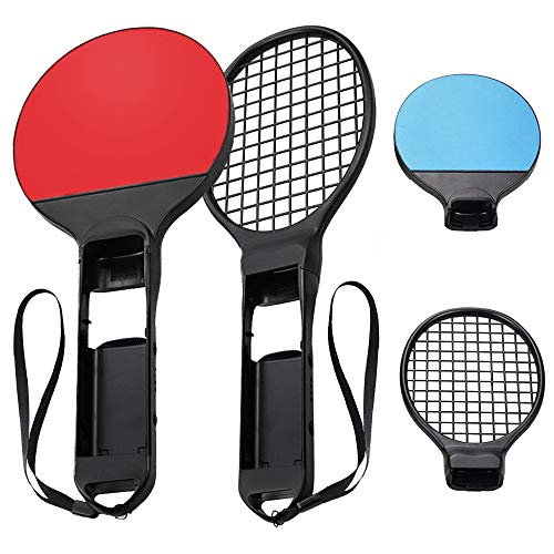 Raqueta de Tenis para Nintendo Switch, Achort Raqueta de Tenis de Mesa portátil de Ping Pong Bat, Pack de 2 Raquetas Accesorios para Nintendo Switch Juego Mario Tenis Aces