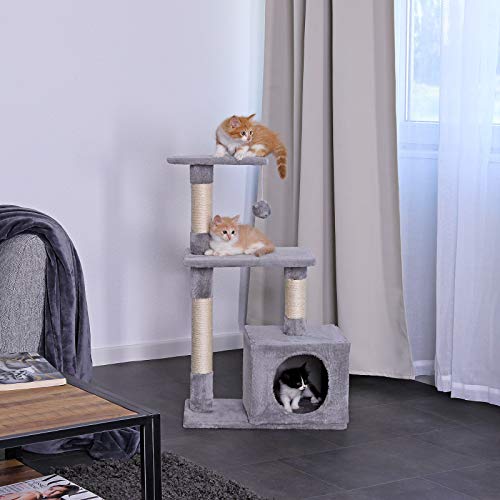 Rascador para gatos Árbol escalador arañar Juguete para Mascotas (gris claro)