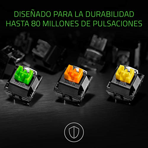 Razer Blackwidow Elite - Teclado Gaming,Teclado Mecánico Para Juegos Completo, Dial Digital Multifunción, Reposamuñecas Ergonómico, Teclas Controlables, Memoria Híbrida Integrada, ES Layout, Negro