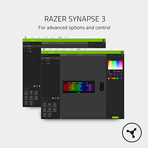 Razer BlackWidow -  Teclado para gaming (switches mecánicos, diseño compacto con cable extraíble, teclas retroiluminadas individualmente) US layout