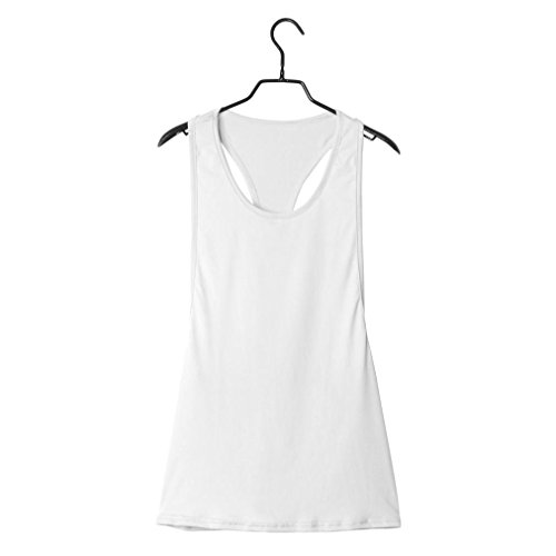 Rcool Classics Ladies Loose Burnout Top - Mujeres Verano Suelto Gimnasia Deporte Chaleco Entrenando Correr Tank Tops (M, Blanco)