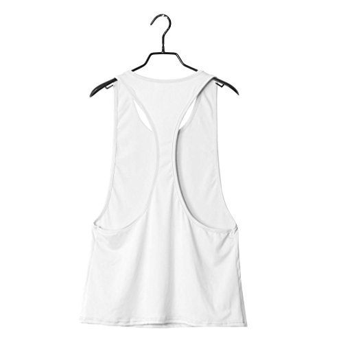 Rcool Classics Ladies Loose Burnout Top - Mujeres Verano Suelto Gimnasia Deporte Chaleco Entrenando Correr Tank Tops (M, Blanco)