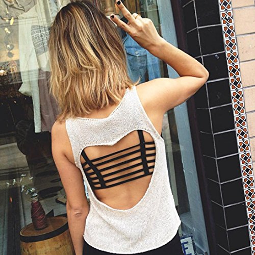 Rcool Classics Ladies Loose Burnout Top - Mujeres Verano Suelto Gimnasia Deporte Chaleco Entrenando Correr Tank Tops (Talla única, Correa Negro)