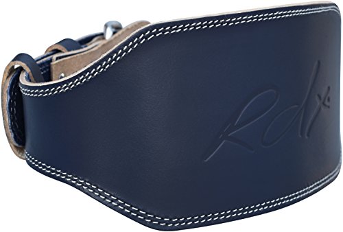 RDX 6powerlifting Ante Cinturón de Halterofilia Azul Acolchado Cinturón, Unisex, 6" Powerlifting Wildleder Gewichthebergürtel Blau Gepolstert, Azul, Medium