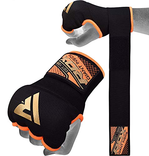 RDX Cajas elástico 340,19 MMA Boxbandagen - Guantes Vendas Pulgar correa, Naranja, tamaño small