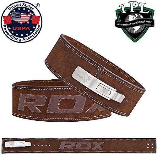 RDX Cinturon Musculacion para Power Lifting Gimnasio Entrenamiento | Aprobado por IPL y USPA |4" Lumbar Palanca Hebilla Peso Levantamiento Cinturón para Gym Fitness, Muscular Xfit Ejercicio, Deadlifts