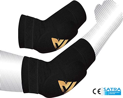 RDX - Codera para MMA, deportes de contacto, musculación o tendinitis, color negro, tamaño medium