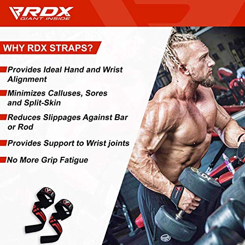 RDX Correas Levantamiento Gimnasio Pesas Muñequeras Elevación Gym Straps Deportivas