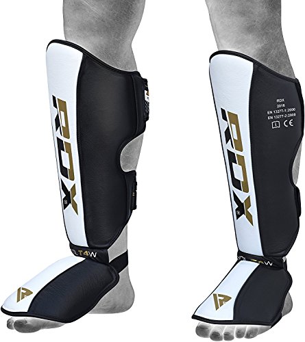 RDX Espinilleras Kick Boxing Cuero Boxeo MMA Protección Muay Thai Espinilla Empeine