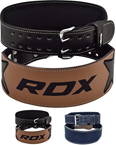 RDX Gimnasio Cinturón Cuero 4" Musculacion Peso Entrenamiento Cinturones Pesas Levantamiento