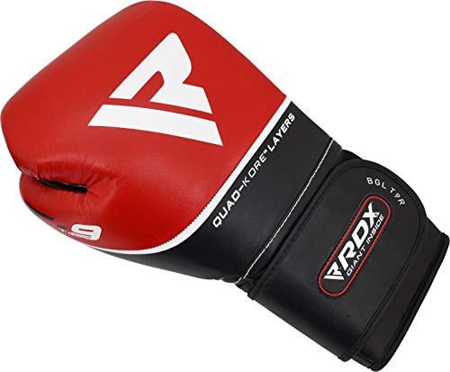 RDX Guantes de Boxeo para Entrenamiento y Muay Thai | Cuero Vacuno Mitones para Kick Boxing, Sparring | Boxing Gloves para Combate Training, Saco Boxeo