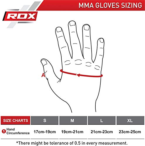 RDX, Guantes de gel MMA UFC lucha, saco de arena, guantes sparring, guantes de entrenamiento, Multicolor (Blanco/Negro), talla del fabricante: L