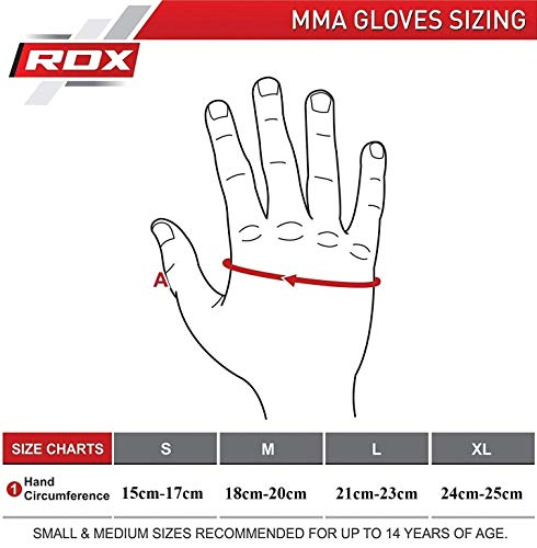 RDX, Guantes de gel MMA UFC lucha, saco de arena, guantes sparring, guantes de entrenamiento, Multicolor (Blanco/Negro), talla del fabricante: M