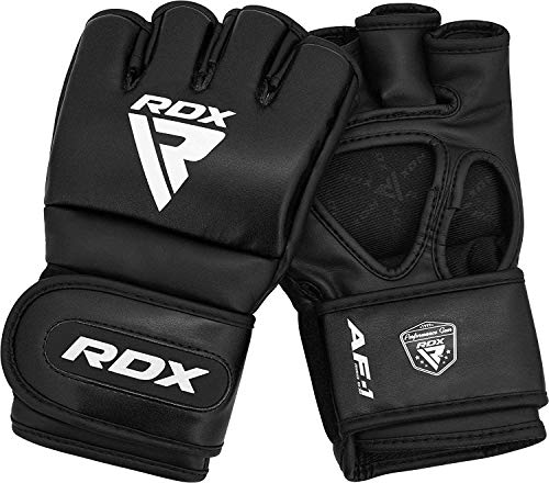 RDX Guantes de MMA para artes marciales, entrenamiento de ligamento, corte D. Palm Maya Hide, guantes de cuero para muay thai, kickboxing, lucha en jaulas, deportes de combate y bolsa de boxeo