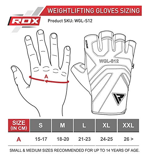 RDX Guantes Gimnasio Cuero Fitness Musculacion Culturismo Gym Levantamiento de Pesas Crossfit Entrenamiento Antideslizante Halterofilia Powerlifting Workout Deportivos Weightlifting Gloves