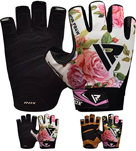 RDX Guantes Gimnasio Mujer Fitness Culturismo Musculacion Gym Levantamiento de Pesas Entrenamiento Halterofilia Deportivos Workout Powerlifting Chica Antideslizante Weightlifting Gloves