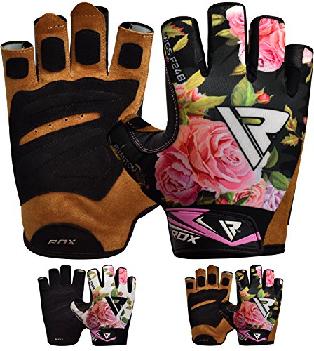 RDX Guantes Gimnasio Mujer Fitness Culturismo Musculacion Gym Levantamiento de Pesas Entrenamiento Halterofilia Deportivos Workout Powerlifting Chica Antideslizante Weightlifting Gloves