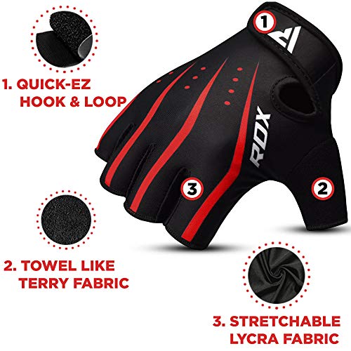 RDX Guantes Gimnasio Pesas Musculacion Fitness Entrenamiento Transpirable Powerlifting Ejercicio de Entrenamiento de Soporte de muñeca