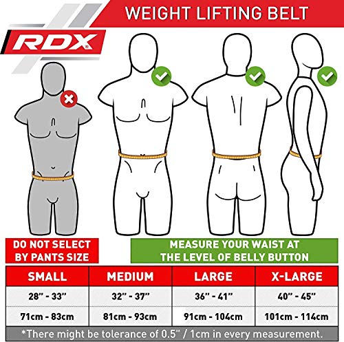 RDX Hombre Fitness Cinturón de Halterofilia Gym Entrenamiento Cinturón Cinturón de Neopreno para Levantamiento de Peso, Hombre, Neopren Fitness Gewichthebergürtel Gym Trainingsgürtel, Negro, Medium