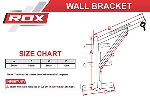 RDX MMA - Fijación para saco de boxeo, montaje en suspensión, gancho para pared o techo., negro