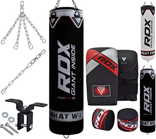 RDX Saco de Boxeo Relleno MMA Muay Thai Kick Boxing Artes Marciales con Soporte Pared Cadena Guantes 8PC 4FT 5FT Punching Bag