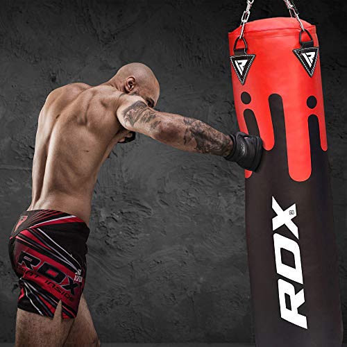 RDX Saco de Boxeo Relleno MMA Muay Thai Kick Boxing Artes Marciales con Soporte Techo Guantes Cadena 13PC 4FT 5FT Punching Bag