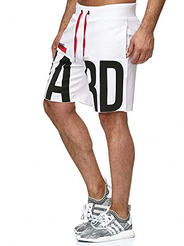 Red Bridge Pantalón Corto Casual de Verano para Hombre Impresión Bermuda Shorts Blanco