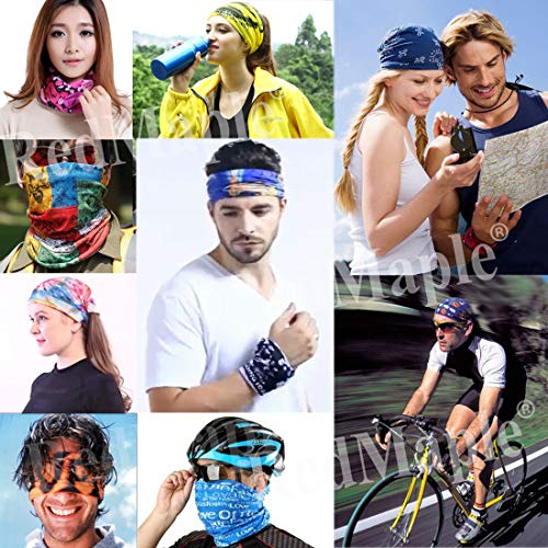 RedMaple - Bandana multifuncional, sin costuras, para hombres y mujeres, para cuello, para pasamontañas, para pesca, yoga, correr, senderismo, ciclismo, Hombre, negro