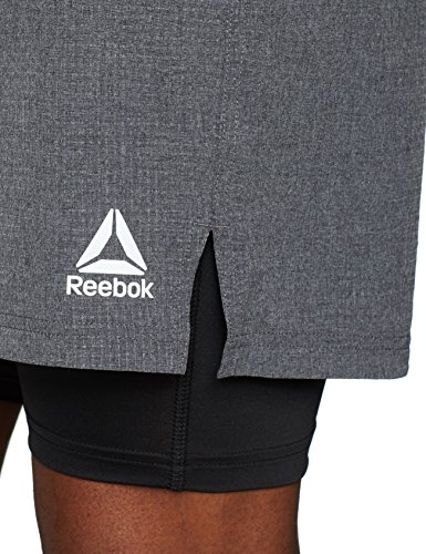 Reebok 2-1 Short Pantalón Corto, Hombre, Negro (Negro), 2XL