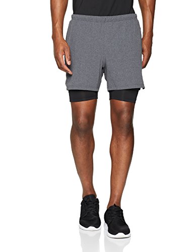 Reebok 2-1 Short Pantalón Corto, Hombre, Negro (Negro), 2XL