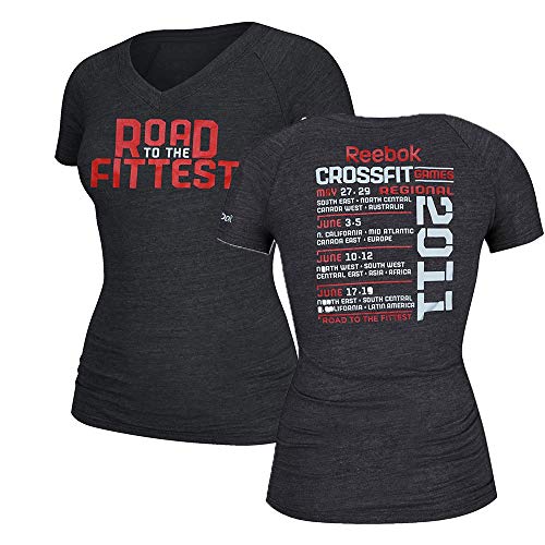 Reebok 2011 Crossfit Games Road to The Fittest Women's Black V-Neck Tri-Blend T-Shirt