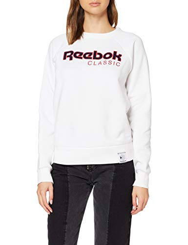 Reebok AC Iconic FL Crew Sudadera, Mujer, Blanco, S