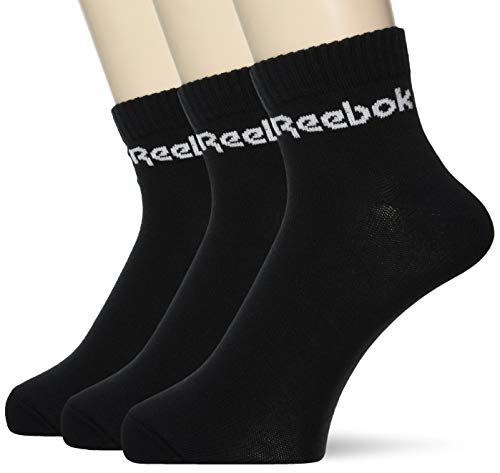 Reebok Act Core Ankle Sock 3P Calcetines, Unisex Adulto, Negro, L