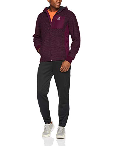 Reebok Boat Rib Active - Chaqueta de forro polar para hombre, Boat Rib Active - Chaqueta de forro polar, Hombre, color Merlot con capucha, tamaño large