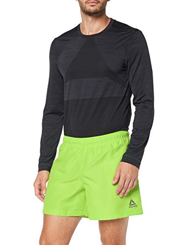 Reebok BW Basic Boxer pantalón Corto, Hombre, Verde fosforito, L