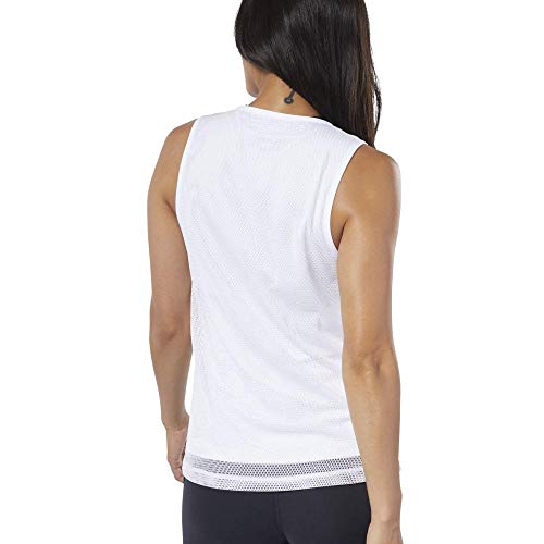 Reebok C Performance Tank Camiseta Sin Mangas, Mujer, White, S