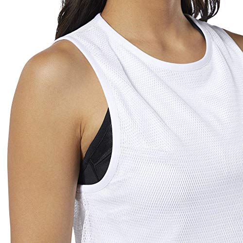 Reebok C Performance Tank Camiseta Sin Mangas, Mujer, White, S